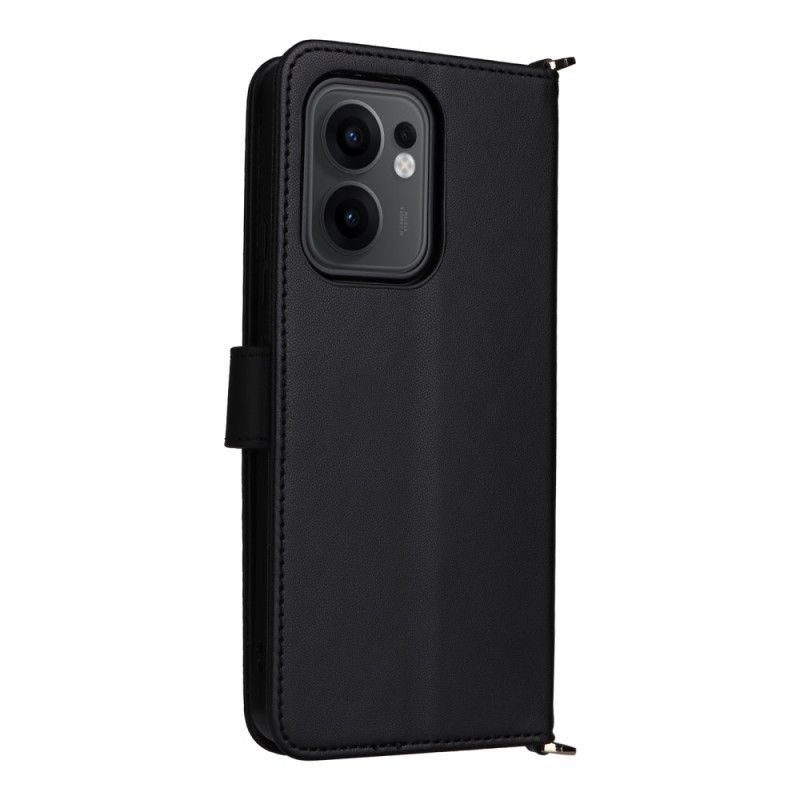 Lærdeksel Folio Deksel Oppo Reno 13f 4g / 5g / 13 Fs 5g Mobildeksel Premium Retro Skulderveske Og Snor