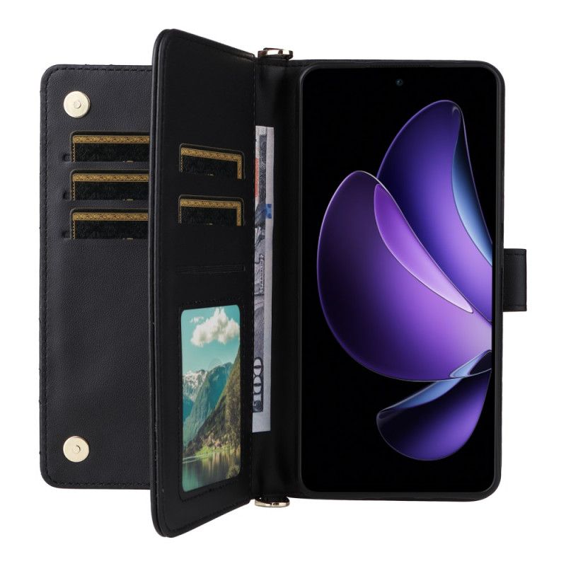 Lærdeksel Folio Deksel Oppo Reno 13f 4g / 5g / 13 Fs 5g Mobildeksel Premium Retro Skulderveske Og Snor