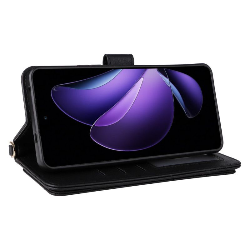 Lærdeksel Folio Deksel Oppo Reno 13f 4g / 5g / 13 Fs 5g Mobildeksel Premium Retro Skulderveske Og Snor