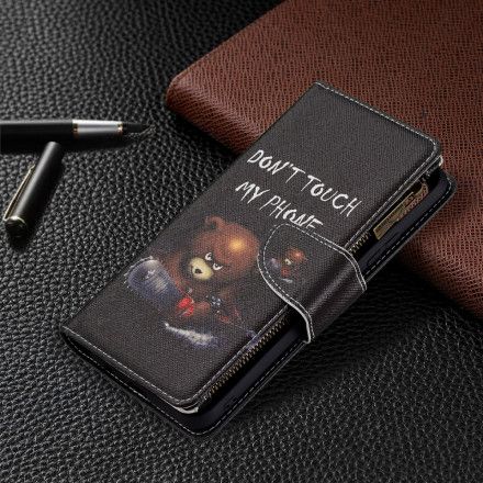 Folio Deksel Til Realme C21 Bear Glidelåslomme