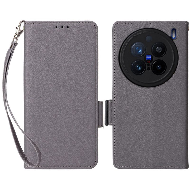 Lærdeksel Folio Deksel Vivo X200 Pro Mobildeksel Stropp I Kunstskinn