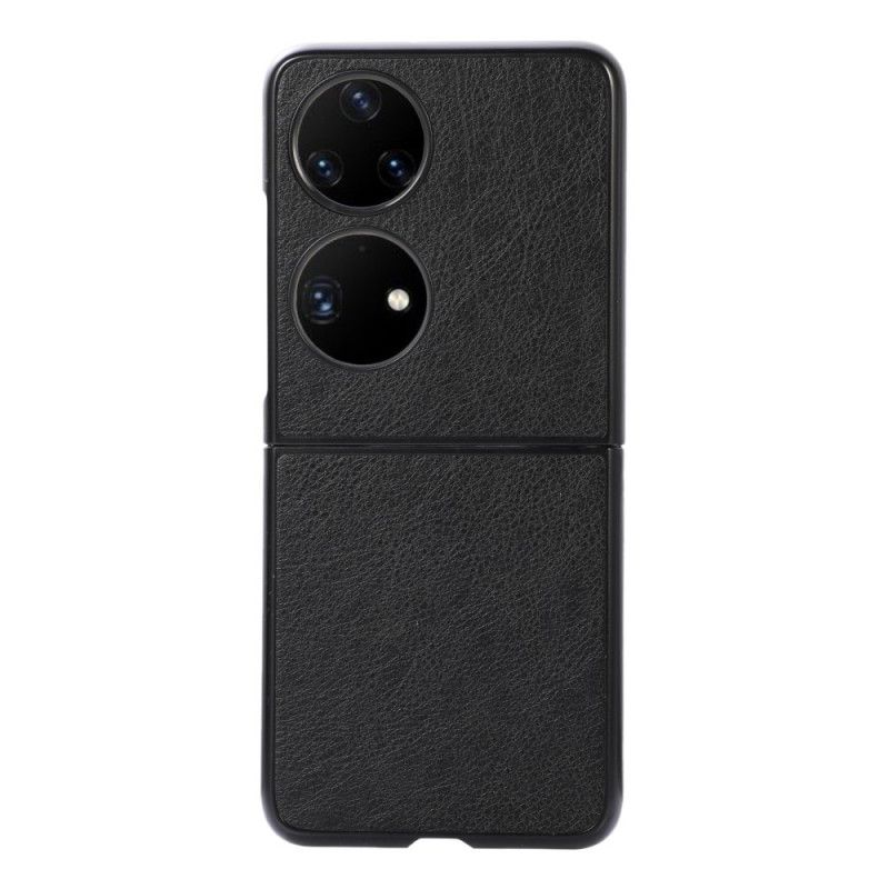Deksel Til Huawei P50 Pocket Elegance Lychee Imitert Skinn