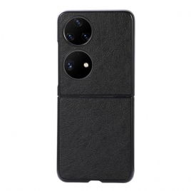 Deksel Til Huawei P50 Pocket Elegance Lychee Imitert Skinn