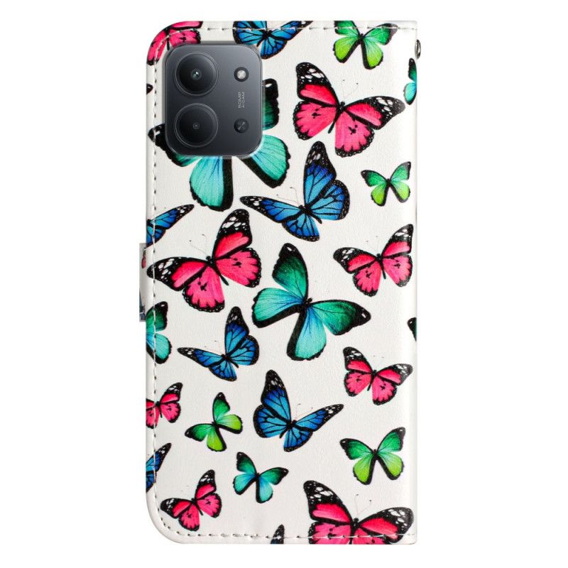 Folio Deksel Poco C85 Fargerike Sommerfugler Beskyttelse Deksel