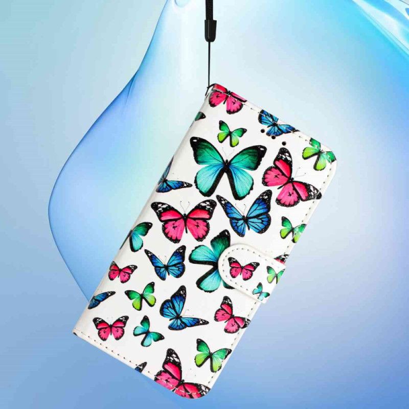 Folio Deksel Poco C85 Fargerike Sommerfugler Beskyttelse Deksel