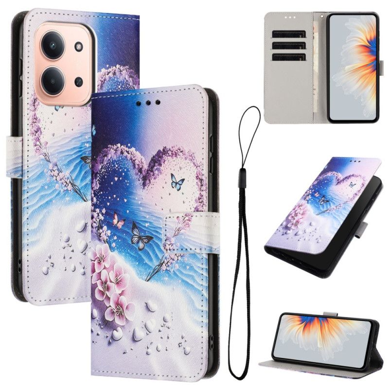 Folio Deksel Poco C85 Hjerte Og Sommerfugler Beskyttelse Deksel