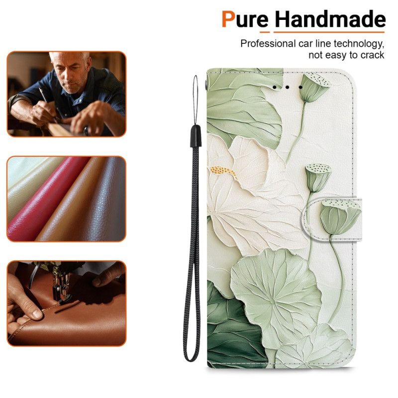 Folio Deksel Til Poco C85 Grønne Blomster