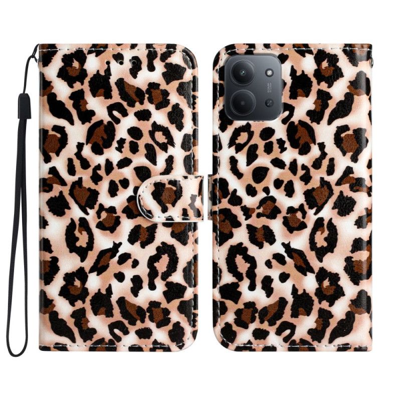 Lærdeksel Folio Deksel Poco C85 Leopard