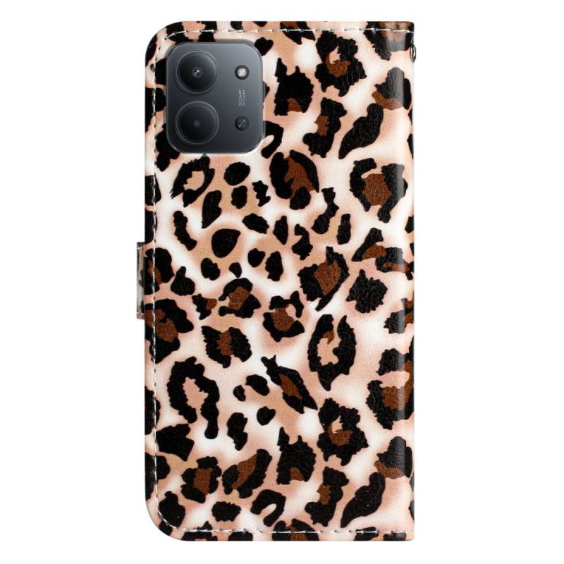 Lærdeksel Folio Deksel Poco C85 Leopard
