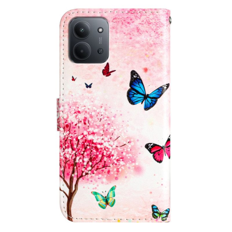 Lærdeksel Folio Deksel Poco C85 Mobildeksel Kirsebærblomst