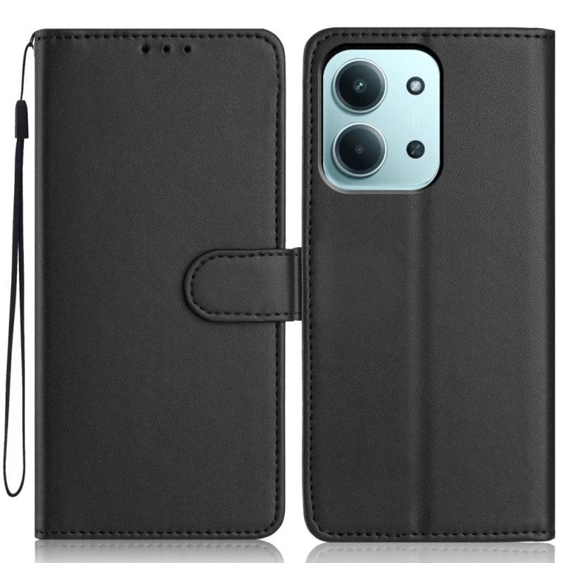 Lærdeksel Folio Deksel Poco C85 Mobildeksel Myk Skinneffekt