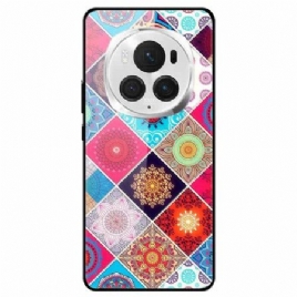 Deksel Honor Magic 6 Pro Fargerike Blomster I Herdet Glass Beskyttelse Deksel