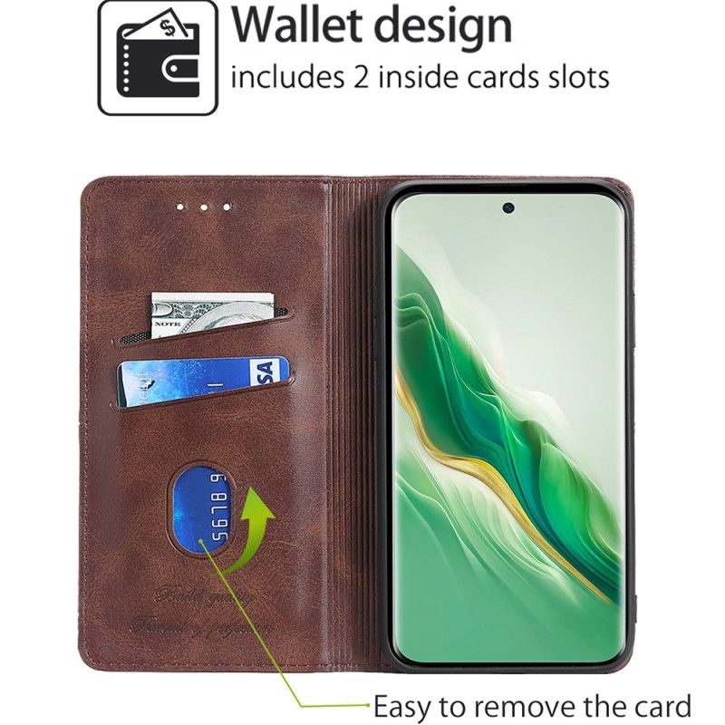 Folio Deksel Honor Magic 6 Pro Vintage Tekstur Beskyttelse Deksel