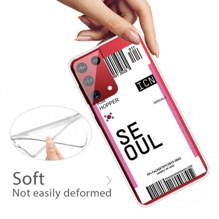 Deksel Til Samsung Galaxy S21 Ultra 5G Boardingkort Til Seoul