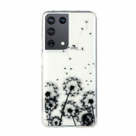 Deksel Til Samsung Galaxy S21 Ultra 5G Transparente Svarte Løvetann