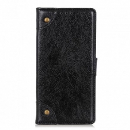 Folio Deksel Til Samsung Galaxy S21 Ultra 5G Vintage Nappa Skinneffekt