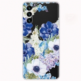 Deksel Til Samsung Galaxy A13 5G Akvarell Blå Blomster