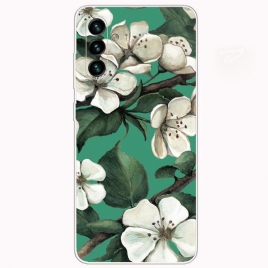 Deksel Til Samsung Galaxy A13 5G Hvite Malte Blomster