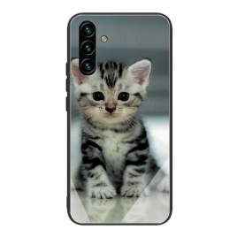 Deksel Til Samsung Galaxy A13 5G Kattunge Av Herdet Glass