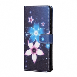 Folio Deksel Til Samsung Galaxy A13 5G Med Kjede Lunar Strap Blomster