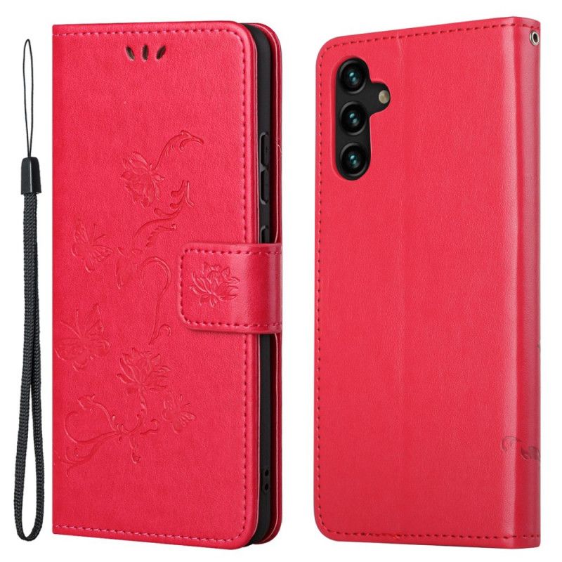 Folio Deksel Til Samsung Galaxy A13 5G Med Kjede Thong Blomster