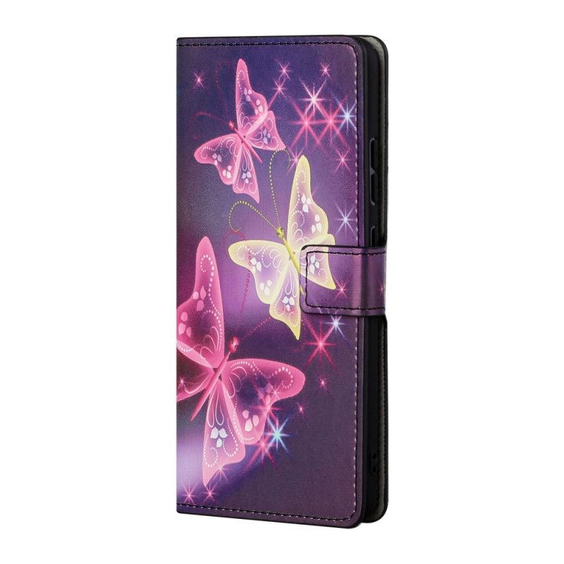 Folio Deksel Til Samsung Galaxy A13 5G Sommerfugler Og Blomster