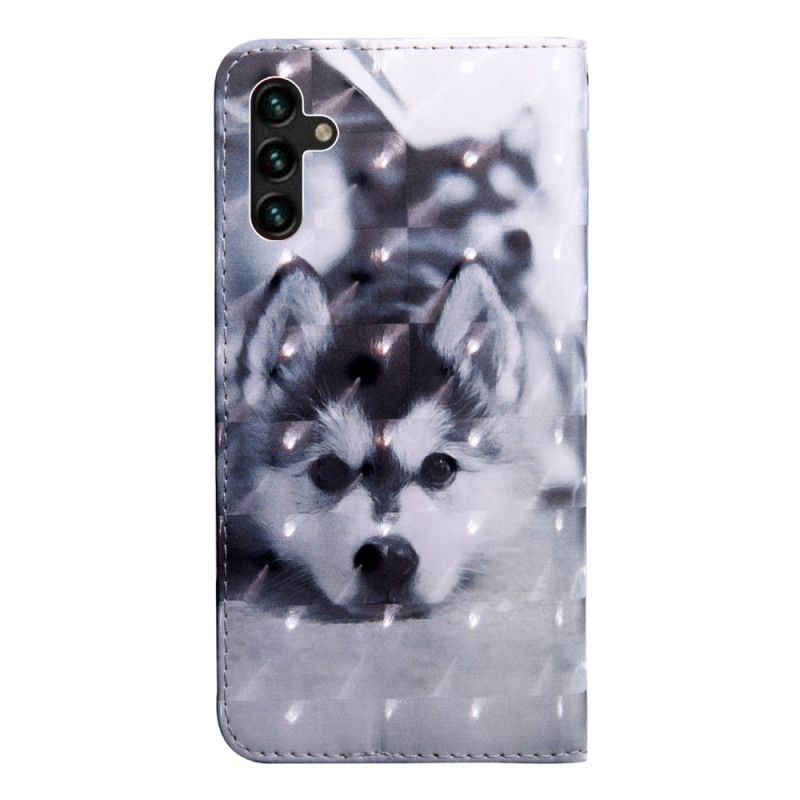 Folio Deksel Til Samsung Galaxy A13 5G Svart Og Hvit Hund
