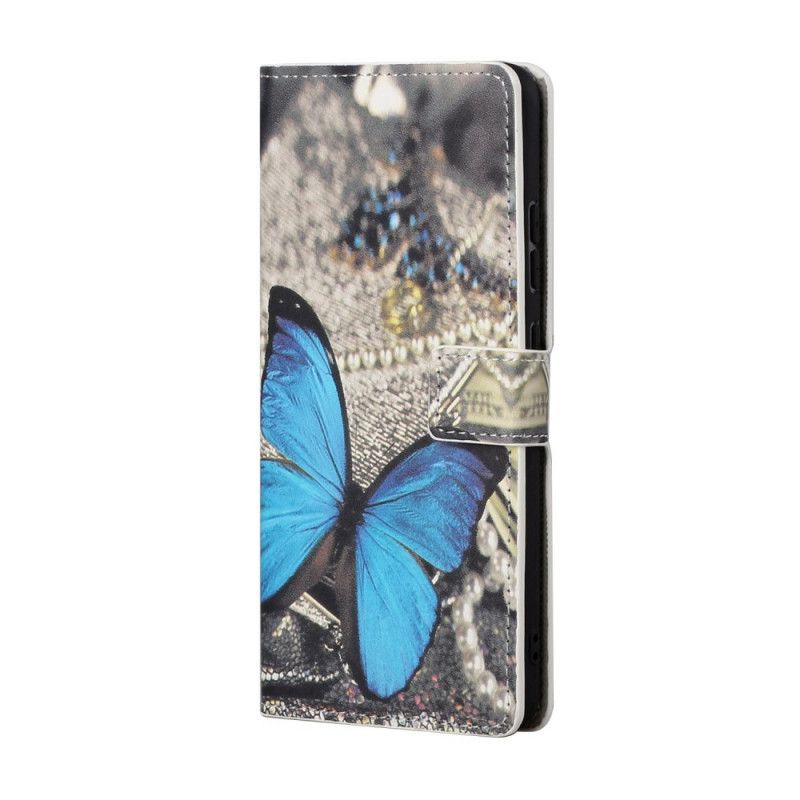 Lærdeksel Til Samsung Galaxy A13 5G Blå Sommerfugl