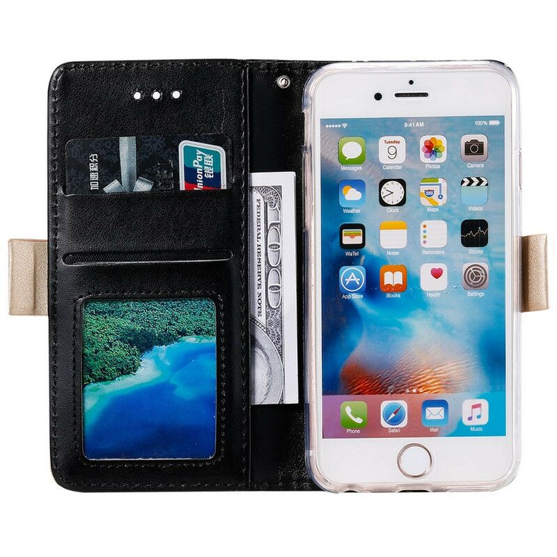 Folio Deksel Til iPhone 6 / 6S Med Kjede Myntpung Med Blonder