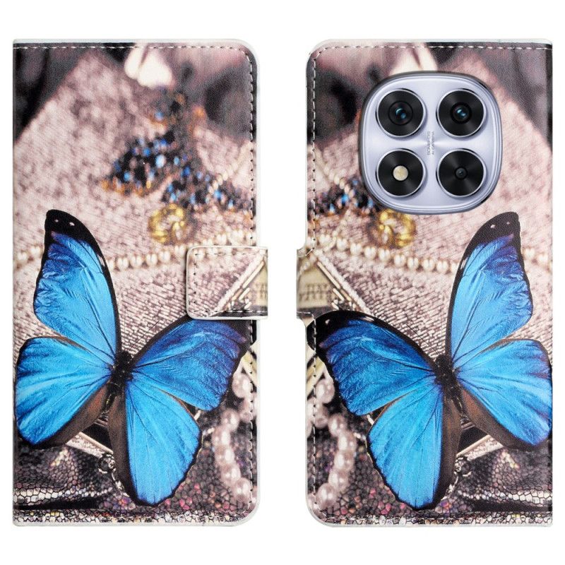Folio Deksel Til Xiaomi Redmi Note 15 Pro 5g Blå Sommerfugl