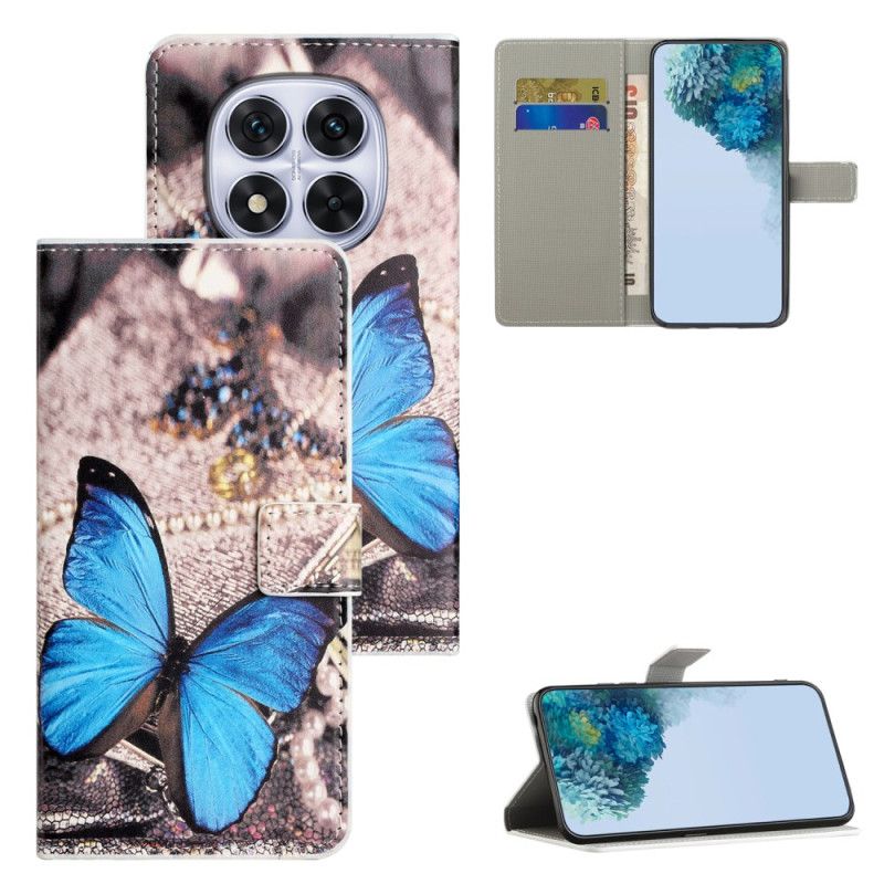 Folio Deksel Til Xiaomi Redmi Note 15 Pro 5g Blå Sommerfugl