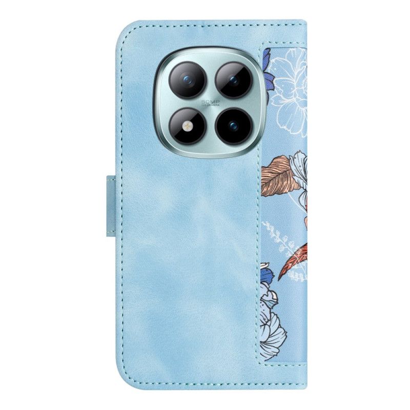 Folio Deksel Til Xiaomi Redmi Note 15 Pro 5g Blomstermønster Med Stropp