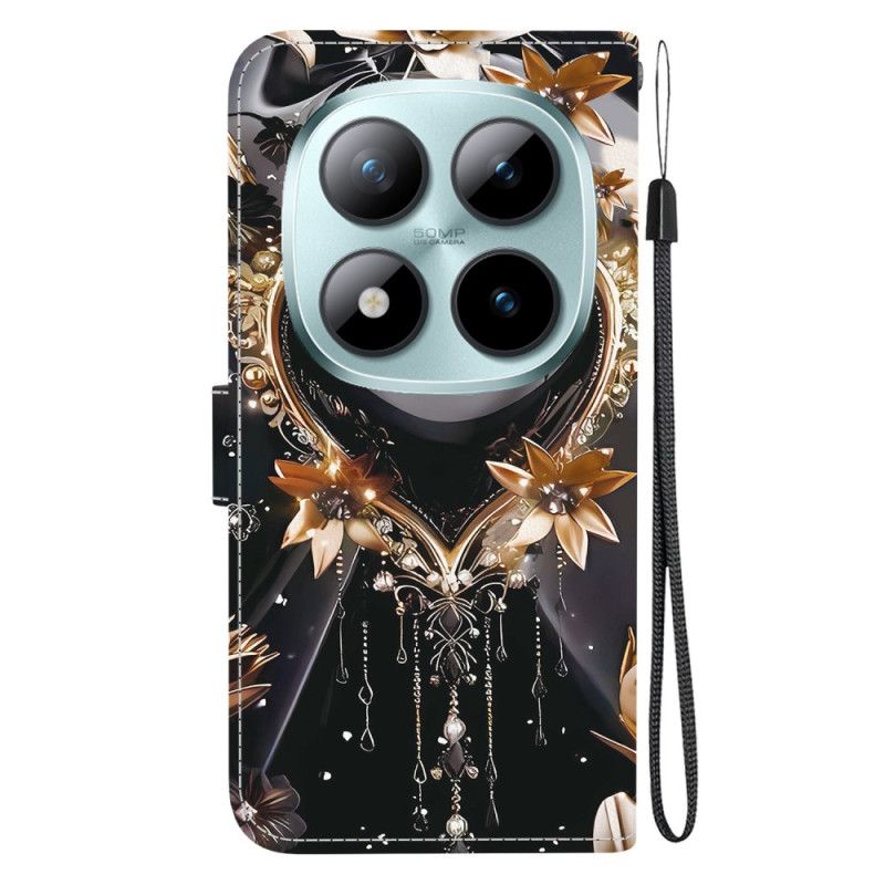 Folio Deksel Til Xiaomi Redmi Note 15 Pro 5g Svart Og Gullhjerte