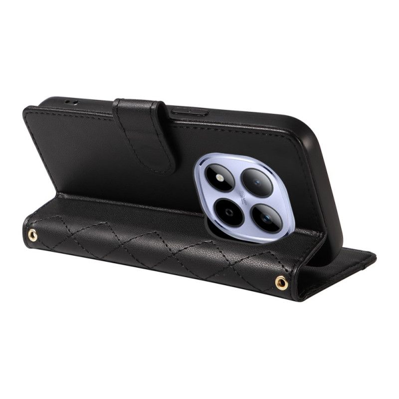 Folio Deksel Til Xiaomi Redmi Note 15 Pro 5g Vattert Med Stropper