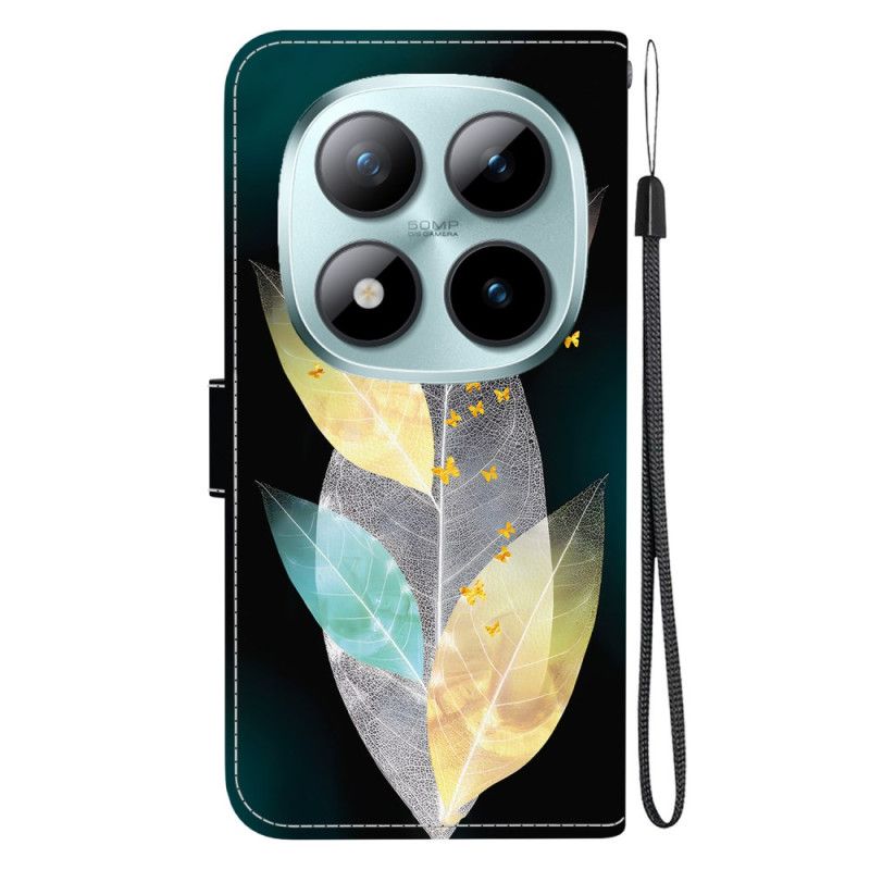 Folio Deksel Xiaomi Redmi Note 15 Pro 5g Fargerike Blader Beskyttelse Deksel