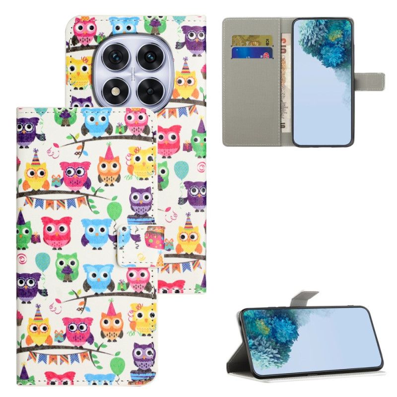 Folio Deksel Xiaomi Redmi Note 15 Pro 5g Flokk Med Ugler