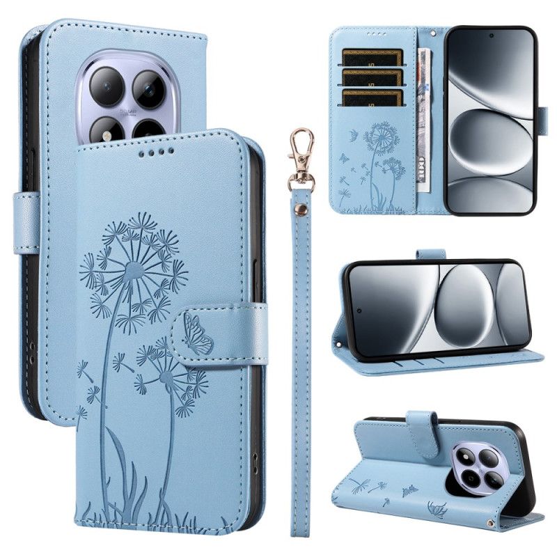 Folio Deksel Xiaomi Redmi Note 15 Pro 5g Løvetann-stroppemønster Beskyttelse Deksel