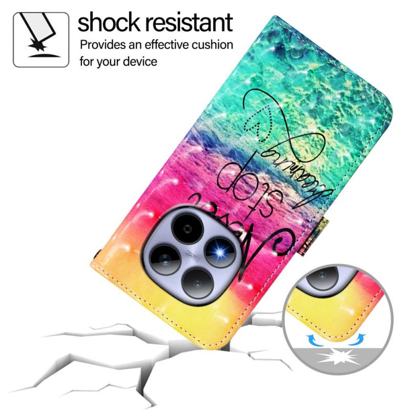 Folio Deksel Xiaomi Redmi Note 15 Pro 5g Slutt Aldri Å Drømme