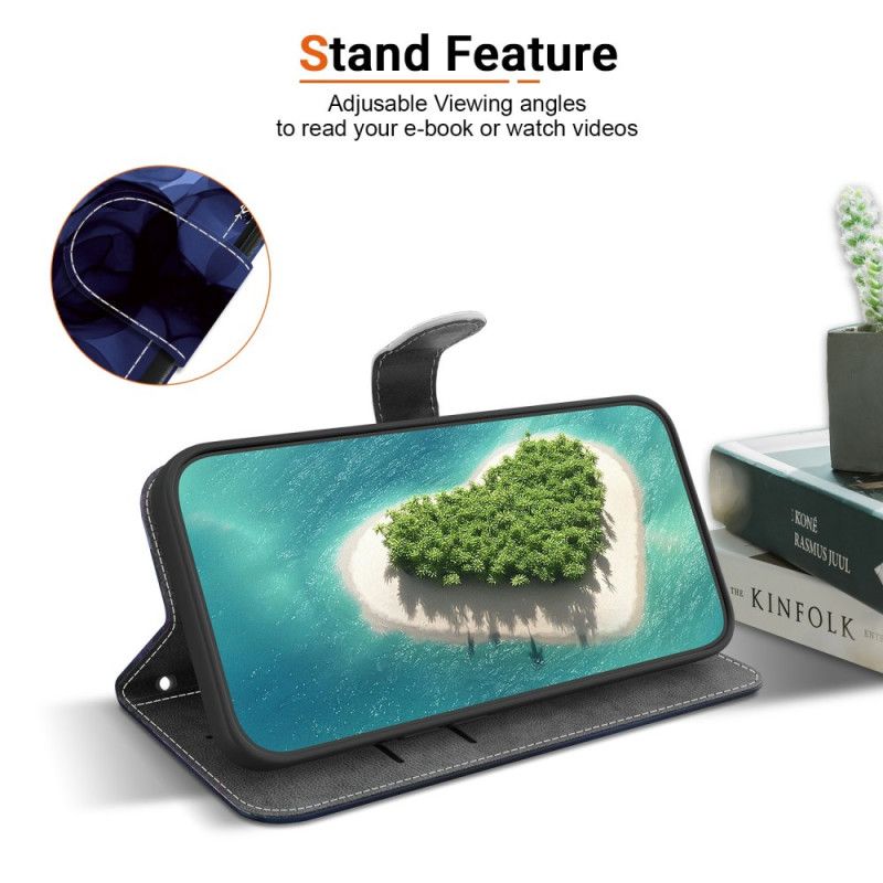 Lærdeksel Folio Deksel Xiaomi Redmi Note 15 Pro 5g Mobildeksel Blå Blomster