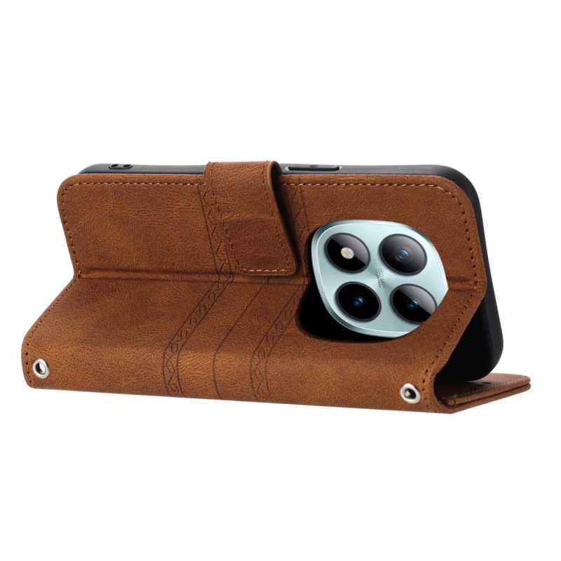 Lærdeksel Folio Deksel Xiaomi Redmi Note 15 Pro 5g Mobildeksel Dierfeng