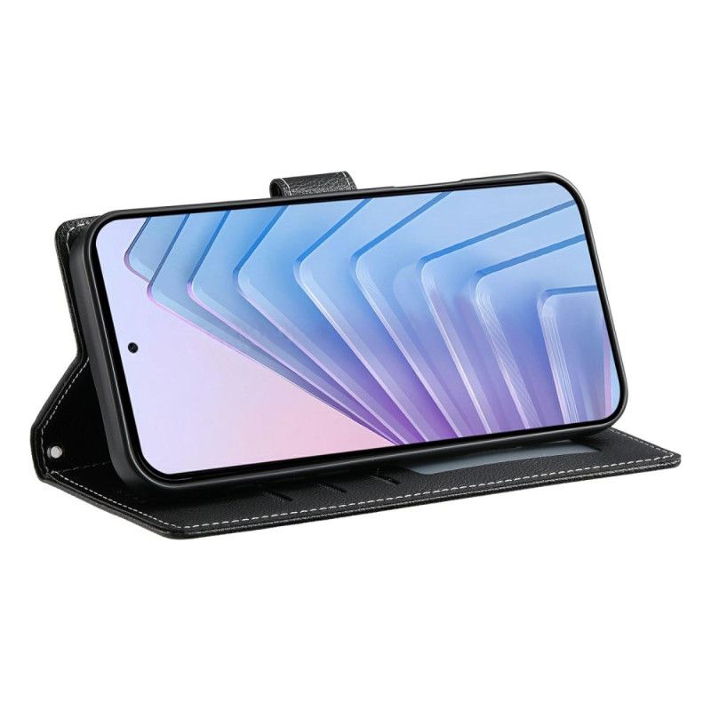 Lærdeksel Folio Deksel Xiaomi Redmi Note 15 Pro 5g Mobildeksel Ensfarget Fuskeskinn