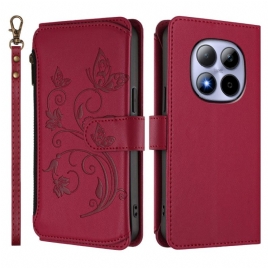 Lærdeksel Folio Deksel Xiaomi Redmi Note 15 Pro 5g Mobildeksel Lommebok Med 6 Kortspor