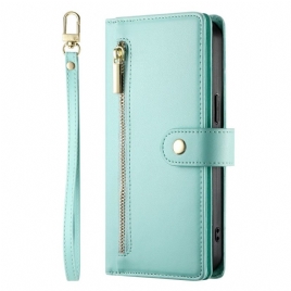 Lærdeksel Folio Deksel Xiaomi Redmi Note 15 Pro 5g Mobildeksel Lommebok Med Stropper