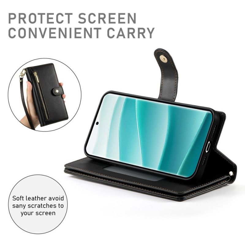 Lærdeksel Folio Deksel Xiaomi Redmi Note 15 Pro 5g Mobildeksel Lommebok Med Stropper