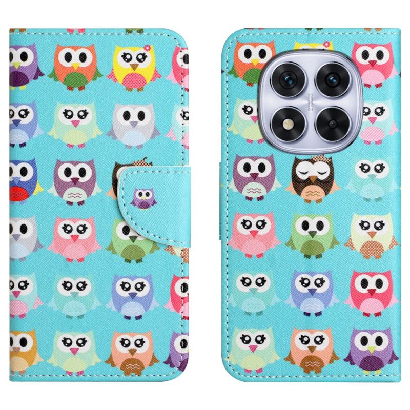 Lærdeksel Folio Deksel Xiaomi Redmi Note 15 Pro 5g Mobildeksel Ugler