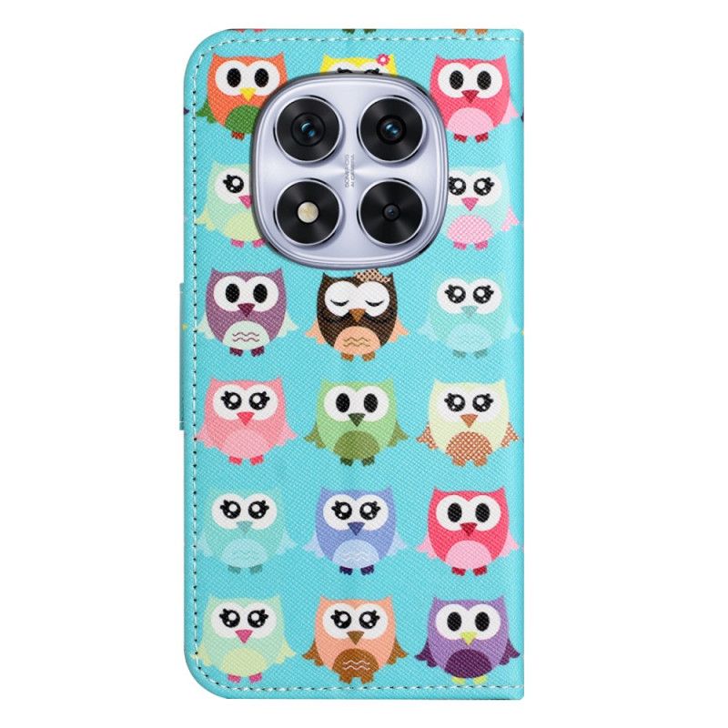 Lærdeksel Folio Deksel Xiaomi Redmi Note 15 Pro 5g Mobildeksel Ugler