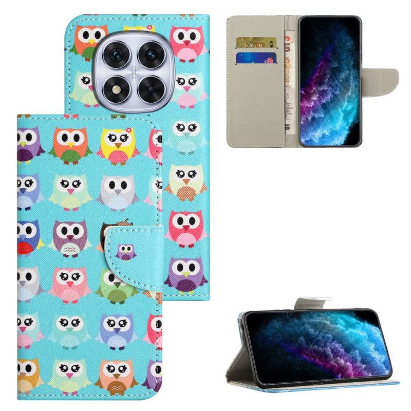 Lærdeksel Folio Deksel Xiaomi Redmi Note 15 Pro 5g Mobildeksel Ugler