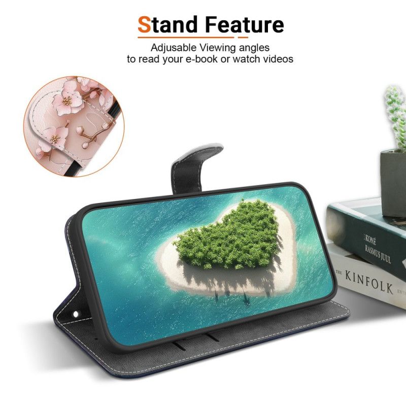 Lærdeksel Folio Deksel Xiaomi Redmi Note 15 Pro 5g Rosa Sommerfugler