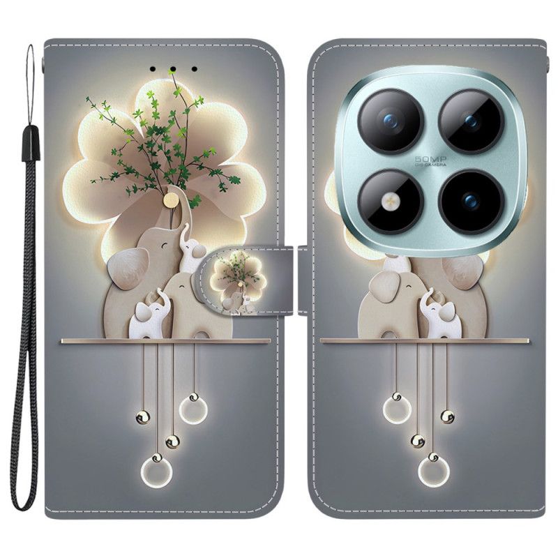 Lærdeksel Folio Deksel Xiaomi Redmi Note 15 Pro 5g Tre Elefanter