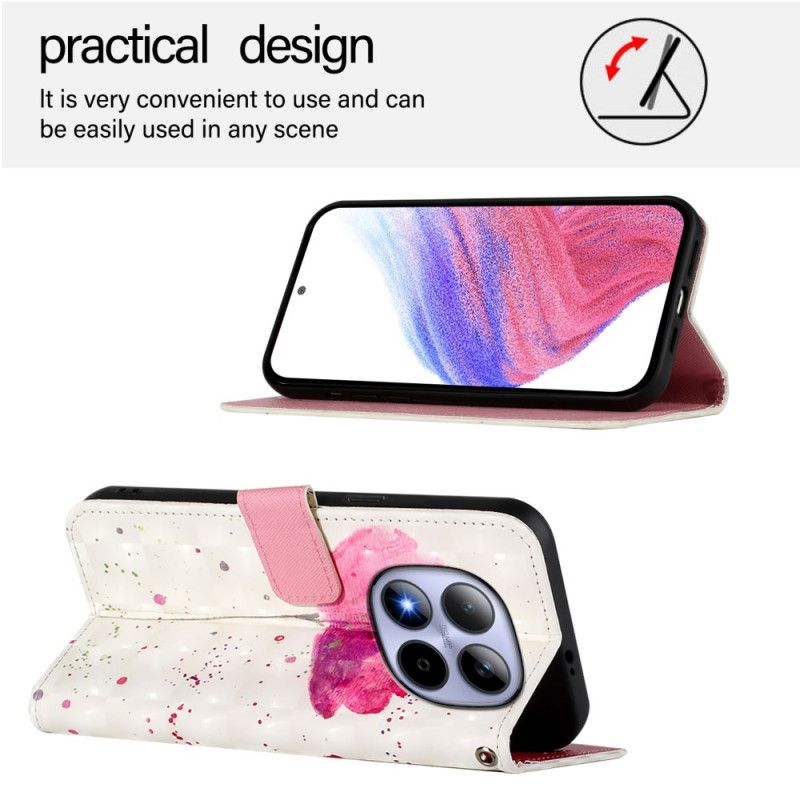 Lærdeksel Folio Deksel Xiaomi Redmi Note 15 Pro 5g Valmue